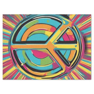 Peaceful Vibes: Decoupage Tissue Paper Peace Sign