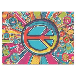 Peaceful Vibes: Decoupage Tissue Paper Peace Sign