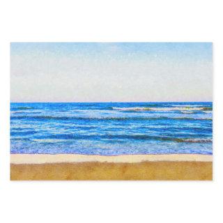 Peaceful Watercolor Style Blue Ocean & Sandy Beach  Sheets