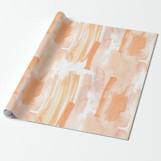 Peach Abstract Watercolor Brush Strokes