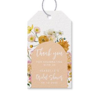 Peach Floral Arch Bridal Shower Gift Tags