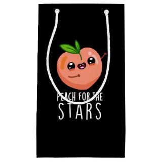 Peach For The Stars Funny Fruit Pun Dark BG Small Gift Bag