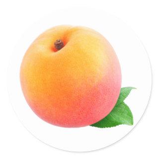 Peach fruit classic round sticker