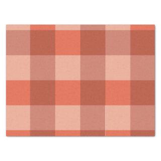 Peach Fuzz Orange Checkerboard Pattern Tissue Paper