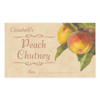 Peach jam or canning rectangular sticker