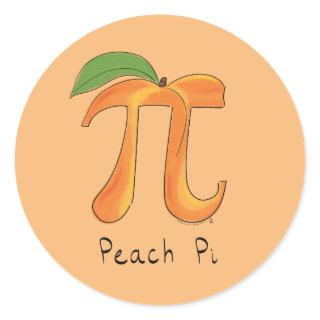 Peach Pi Cute Math Pi Day Stickers