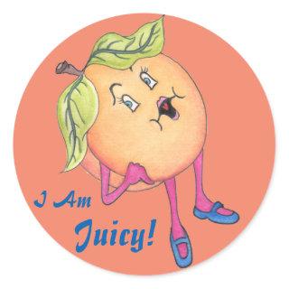 'Peach Pia' Glossy Round Sticker
