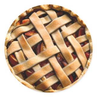 Peach Pie with a Fancy Crust Classic Round Sticker