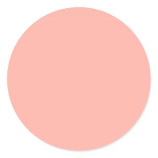 Peachy Pink Solid Color Classic Round Sticker