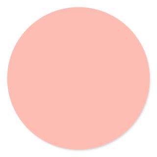 Peachy Pink Solid Color Classic Round Sticker