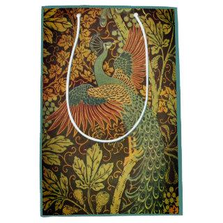 Peacock and oakleaf floral Victorian jacquard Medium Gift Bag