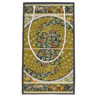 Peacock Art Nouveau Style round intricate design Small Gift Bag