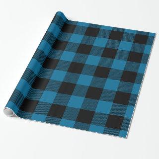 Peacock Blue Black Huge Buffalo Plaid Lumberjack