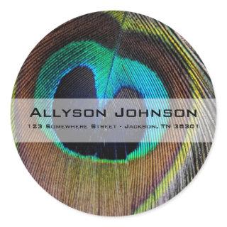 Peacock Feather Address Stickers