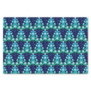 Peacock Feather Colors Christmas Trees Art Pattern Tissue Paper
