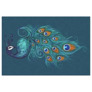 Peacock Feathers Teal Peacocks                     Tissue Paper