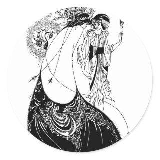 Peacock Skirt Beardsley Art Nouveau Classic Round Sticker