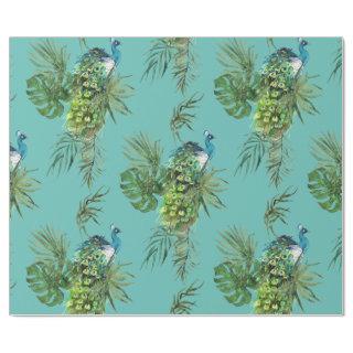 Peacock & Tropical Leaves Pattern