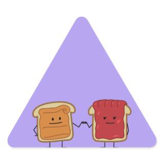 Peanut Butter and Jelly Fist Bump friends toast Triangle Sticker