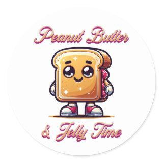 Peanut Butter and Jelly Time Classic Round Sticker