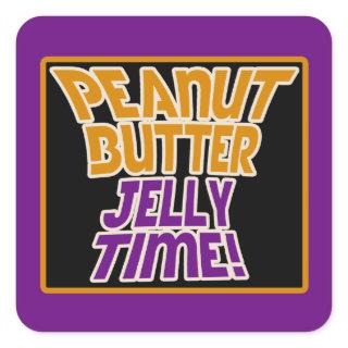 Peanut butter jelly time square sticker