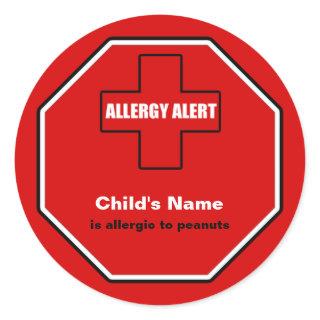 Peanuts Allergy Medical Alert Custom Std Sticker