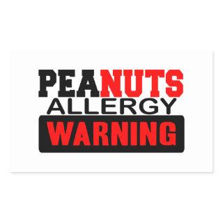 Peanuts Allergy Warning Rectangular Sticker