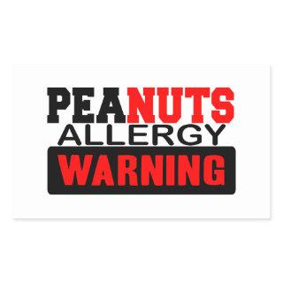 Peanuts Allergy Warning Rectangular Sticker