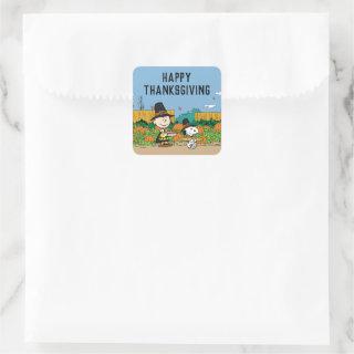 Peanuts | Charlie Brown Thanksgiving Square Sticker