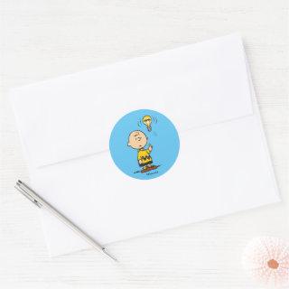 Peanuts | Charlie Brown's Light Bulb Idea Classic Round Sticker