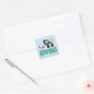 Peanuts | Christmas is the Joy of Giving Square Sticker