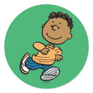 Peanuts | Franklin Running Classic Round Sticker