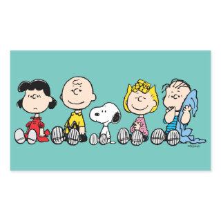 Peanuts Gang Sitting Together Rectangular Sticker