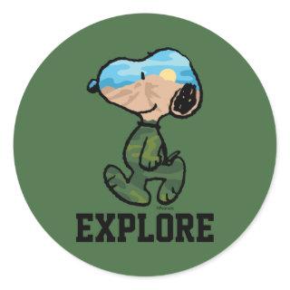 Peanuts | Great Outdoor Snoopy Classic Round Sticker