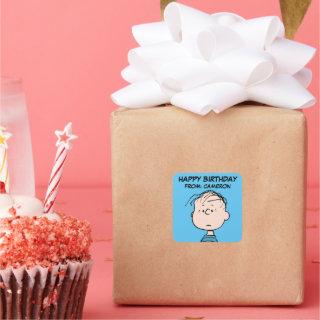 Peanuts | Linus Portrait | Happy Birthday Square Sticker