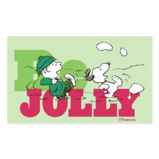 Peanuts | Linus & Snoopy Be Jolly Rectangular Sticker