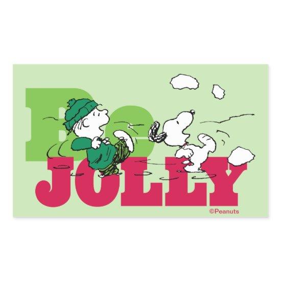 Peanuts | Linus & Snoopy Be Jolly Rectangular Sticker