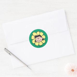 Peanuts | Lucy Flower Classic Round Sticker