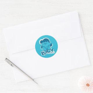 Peanuts | Lucy Who Says I'm Crabby?? Classic Round Sticker