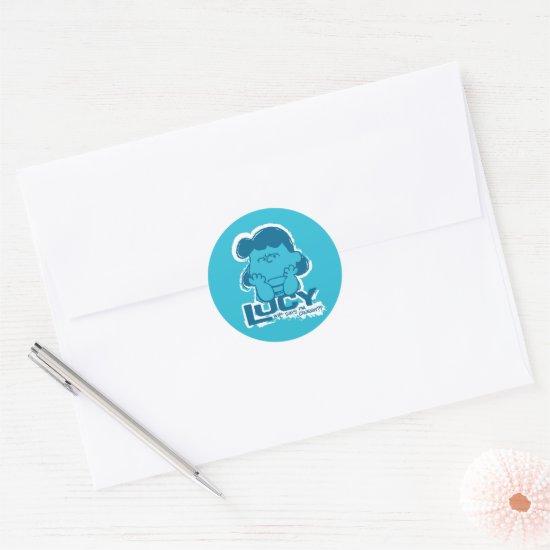 Peanuts | Lucy Who Says I'm Crabby?? Classic Round Sticker