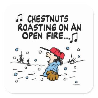 Peanuts | Lucy's Chestnuts Roasting Square Sticker