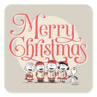 Peanuts | Merry Christmas Holiday Choir Square Sticker