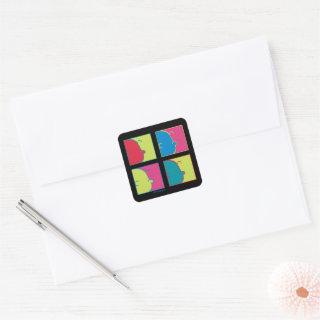 Peanuts | Modern Pop Art Charlie Brown Square Sticker