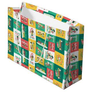 Peanuts Peppermint Dreams | Holiday Pattern Large Gift Bag