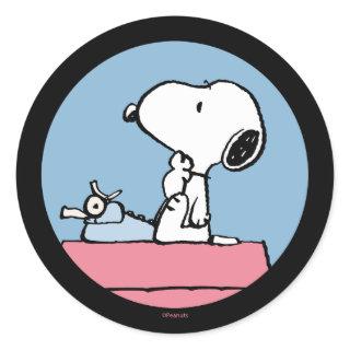 Peanuts | Snoopy at the Typewriter Classic Round Sticker