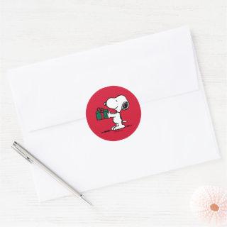 Peanuts | Snoopy Christmas Gift Giver Classic Round Sticker