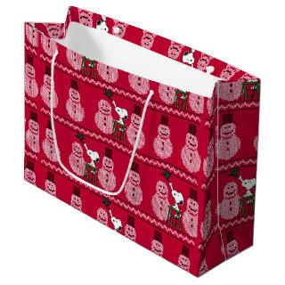 Peanuts | Snoopy Christmas Sweater Snowman Large Gift Bag