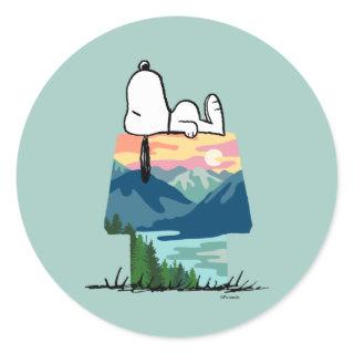 Peanuts | Snoopy Dog House Go Wild Classic Round Sticker