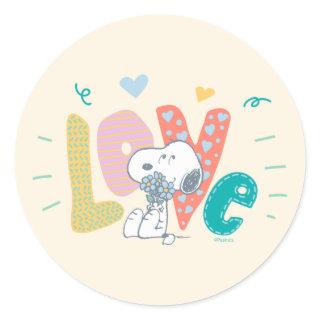 Peanuts | Snoopy Flower Love Classic Round Sticker