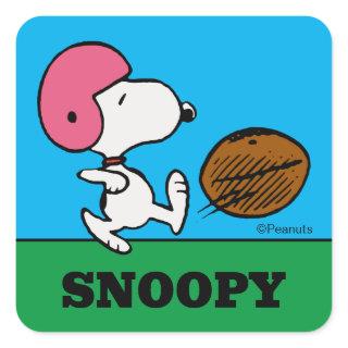 Peanuts | Snoopy Football Kicker Square Sticker